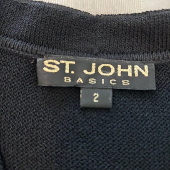 St John Basics Black Sweater Jacket Size 2 - Picture 5 of 6
